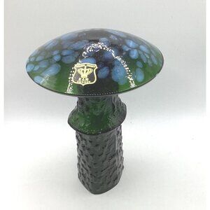 Bo Borgstrom Åseda Ebeling Reuss Blown Glass Mushroom-7.0 in Emerald-Sweden-NOS